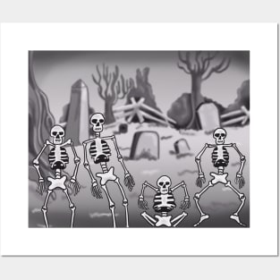 Spooky Scary Skeletons Posters and Art